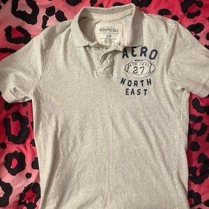 Y2K Aeropostale Gray Polo Shirt for Men